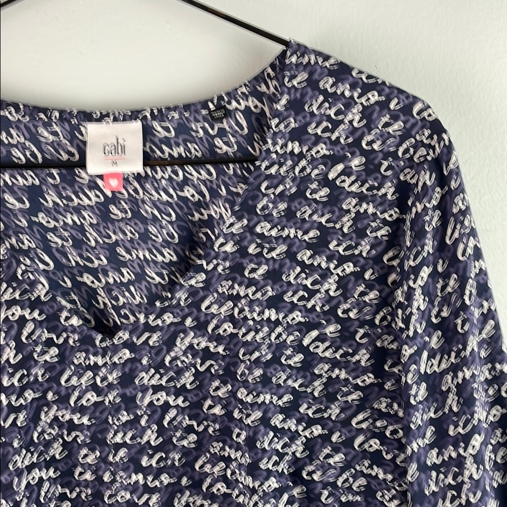 Cabi Script Print Blouse Size M - image 4